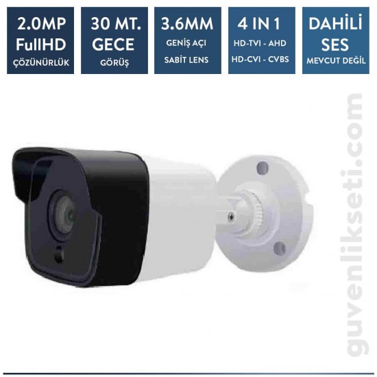 Techvision TC-1236H 2mp Plastik Bullet Kamera (30mt Ir)
